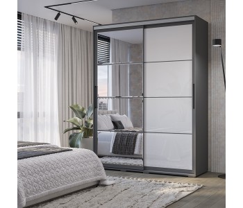 Шкаф-купе "Крафт-6" ШКК-06 1.6 м. Графит (BTS)